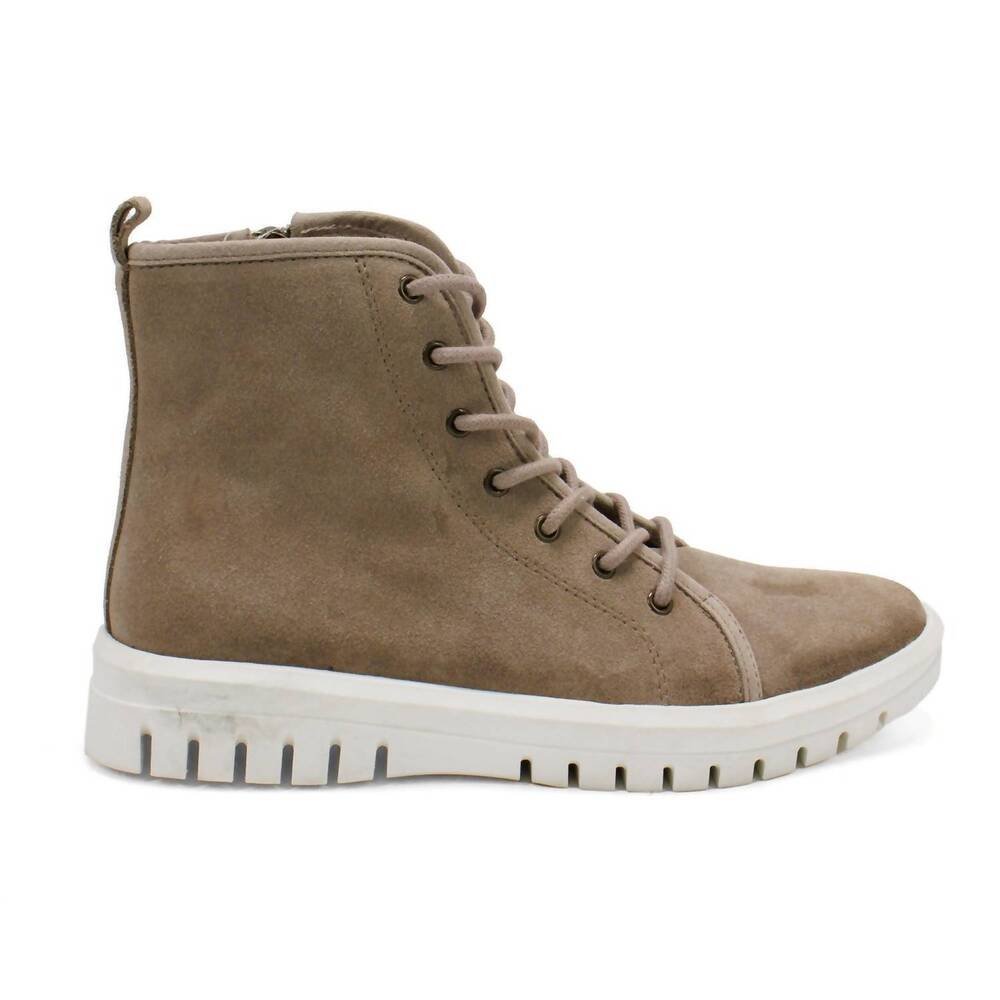 NEW AQUA COLLEGE women's francine waterproof lace-up shoes in mushroom suede